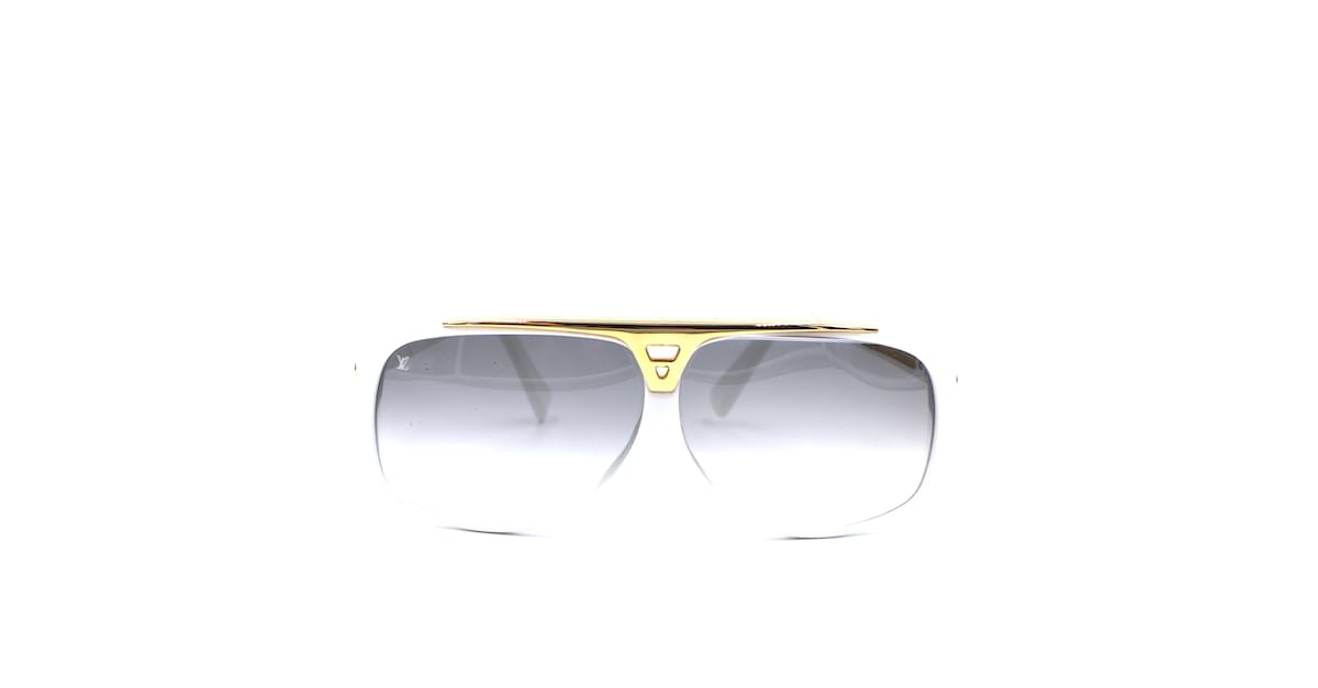 Louis Vuitton White Gold Monogram Evidence Lens Sunglasses