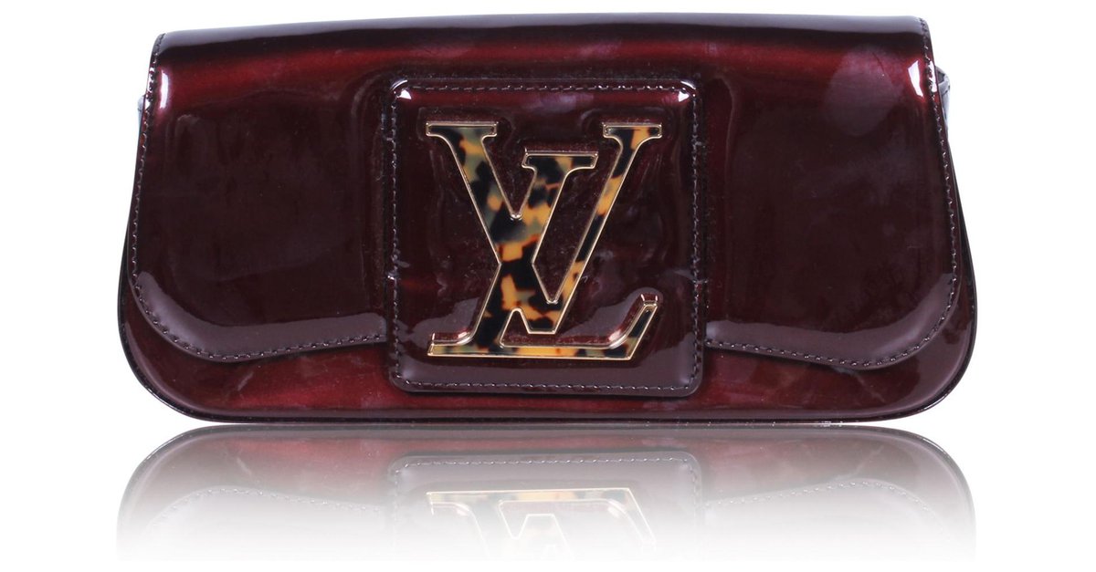 Louis Vuitton Sobe Clutch Patent Leather Bordeaux