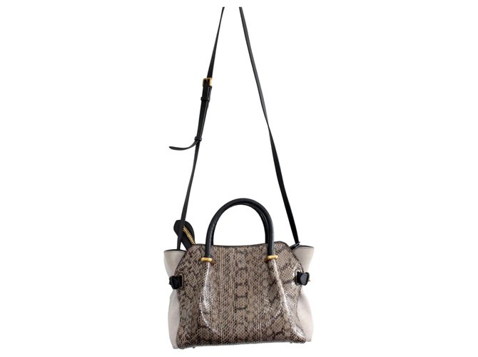 NINA RICCI ヘビ柄 サコッシュ Nina Ricci Le Marché Snake Skin Small Bag Flesh Leather ref