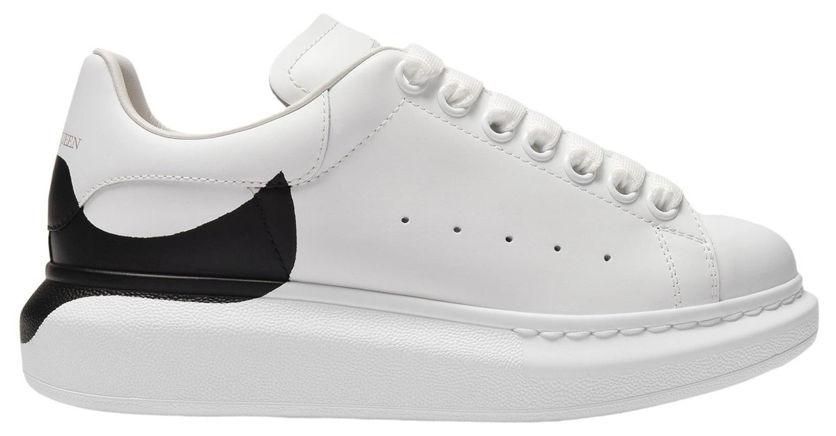 Alexander Mcqueen Oversize Sneakers in White Leather with Black 