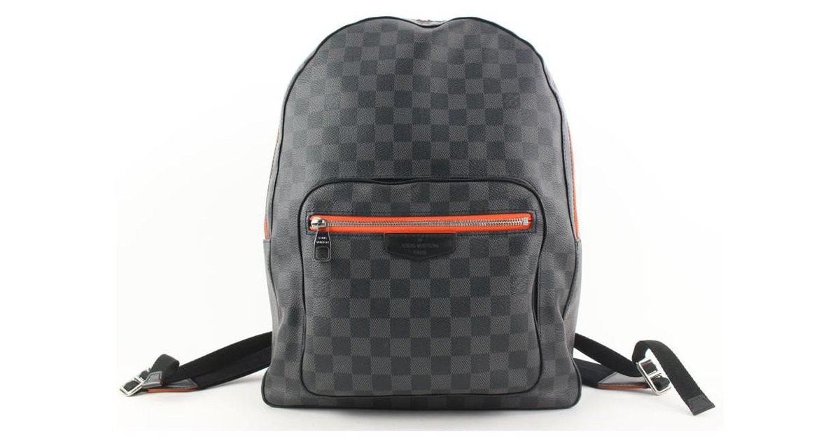 Louis Vuitton Orange Damier Graphite Josh Backpack Leather ref