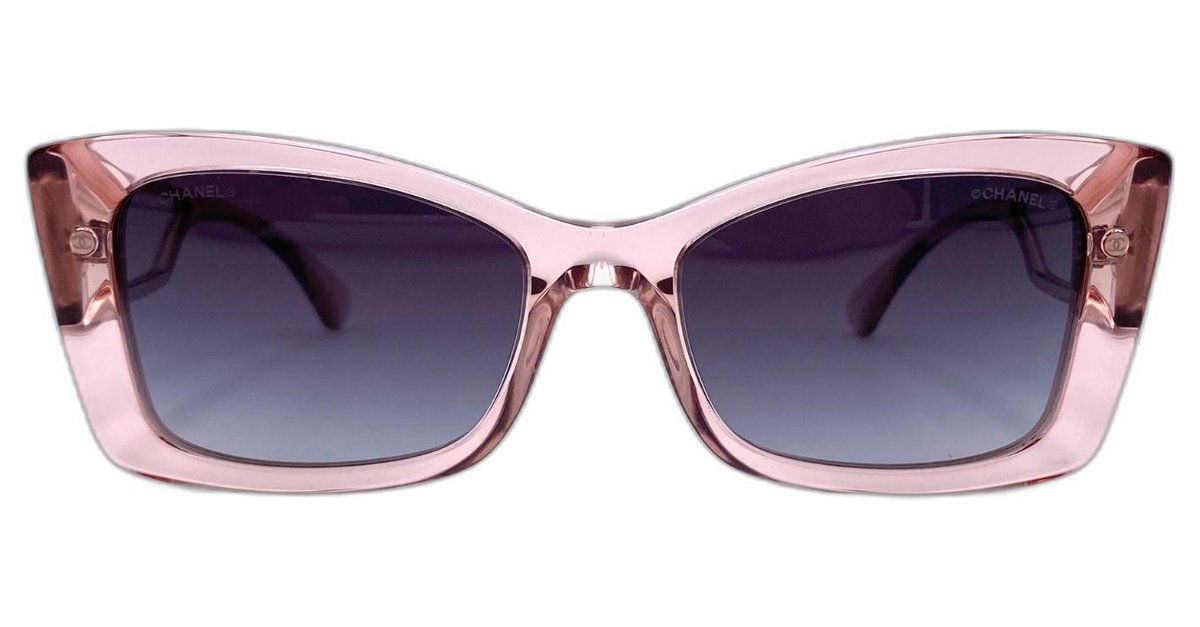 Chanel, Pink rectangular Chanel sunglasses 2021 Acetate ref