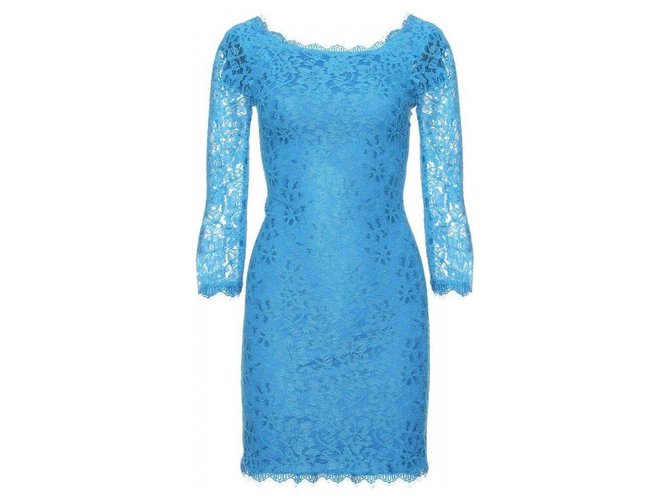 dvf zarita dress blue Diane Von Furstenberg DvF Zarita Lace Dress light blue/turquoise ref.320222