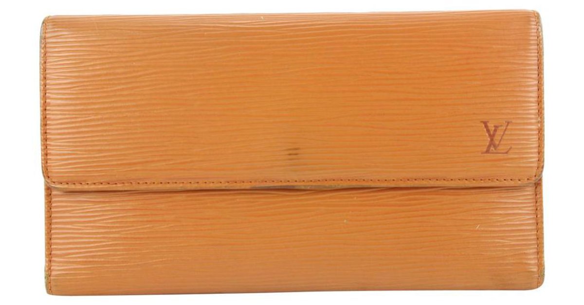 Louis Vuitton Brown Epi Leather Porte Tresor Trifold Long Wallet 720lv –  Bagriculture