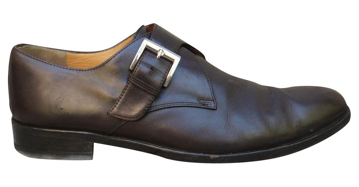 Bruno Magli buckle shoes p 43 Dark brown Leather ref.323240 Joli