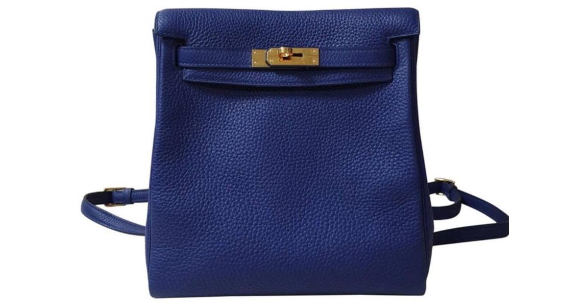 Hermès Hermes Kelly Ado II Bag Backpack Dark blue Leather ref.323651 - Joli  Closet