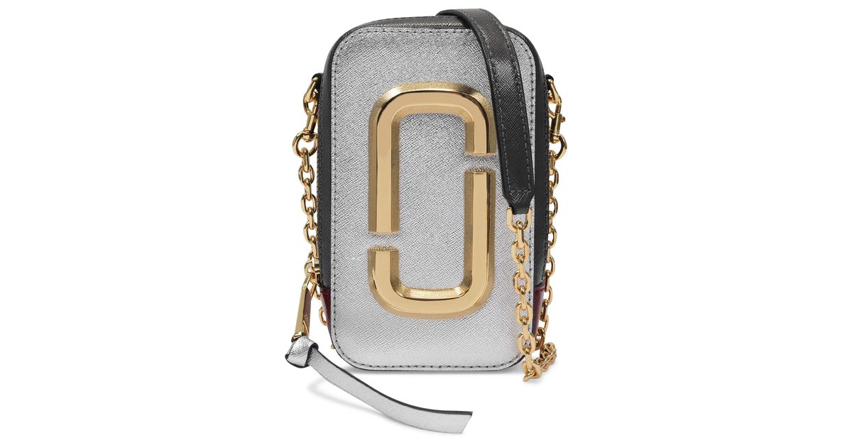 Marc Jacobs The Hot Shot Bag in Silver Multi Leather Silvery