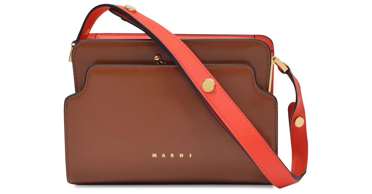 Marni - Trunk Reverse Mini Leather Shoulder Bag