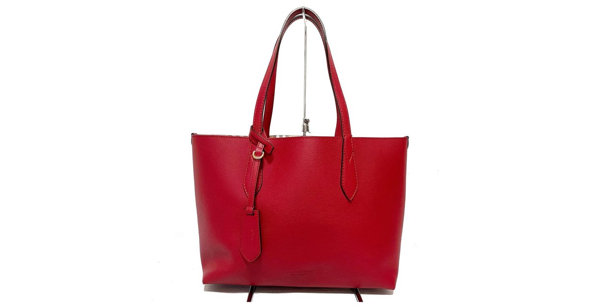 Burberry tote bag Red Leather ref.324298 - Joli Closet