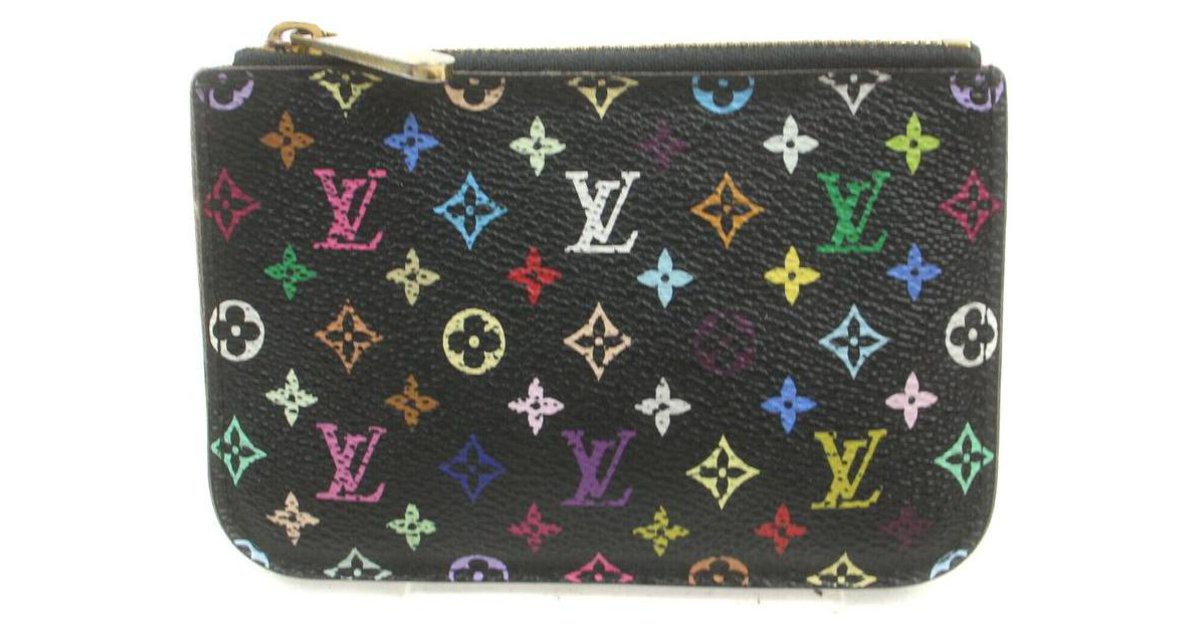 Louis Vuitton Schwarzes Monogramm Multicolor Pochette Cles NM Schlüsseletui  ref.324631 - Joli Closet