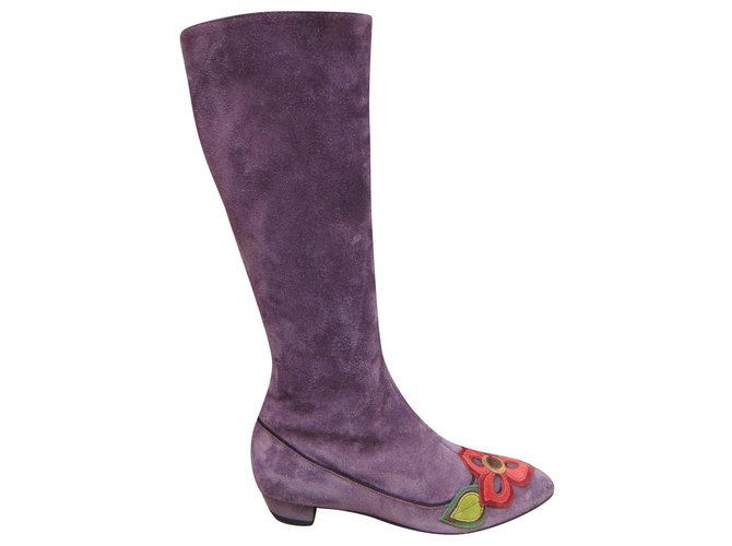 Miu Miu p boots 38,5 New condition Purple Deerskin ref.JC326982
