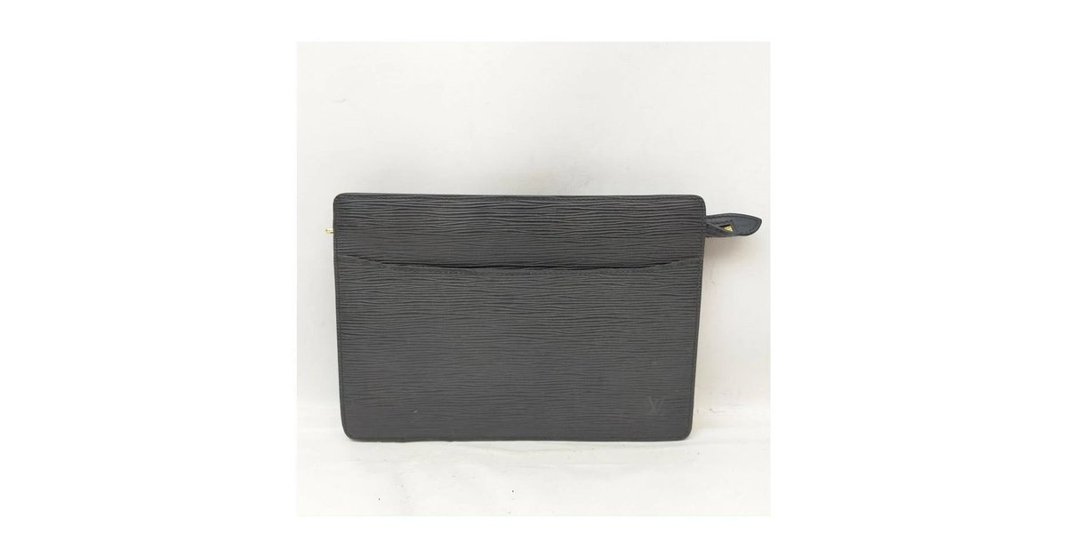 Louis Vuitton Black Epi Leather Pochette Homme Clutch Bag ref.328612 - Joli  Closet