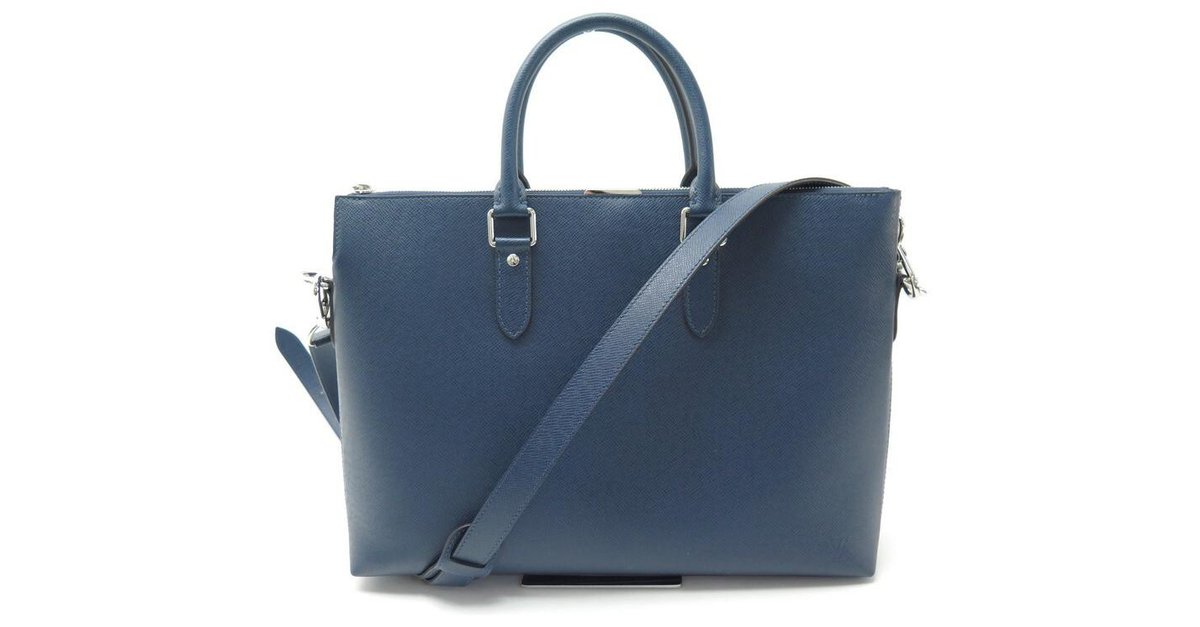 NUEVO BOLSO LOUIS VUITTON ANTON M34401 MALETÍN TAIGA OCEAN AZUL Cuero  ref.328739 - Joli Closet