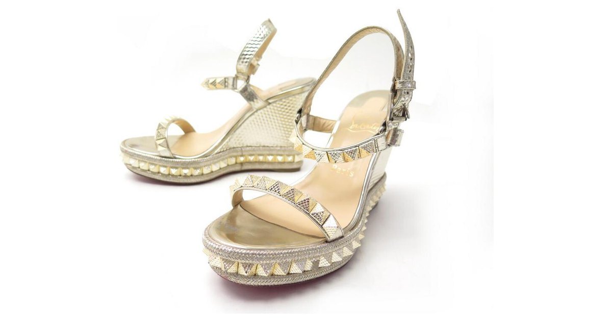 CHRISTIAN LOUBOUTIN SHOES PYRACLOU WEDGE SANDALS