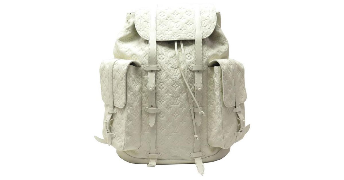 Leather backpack Louis Vuitton White in Leather - 30188993