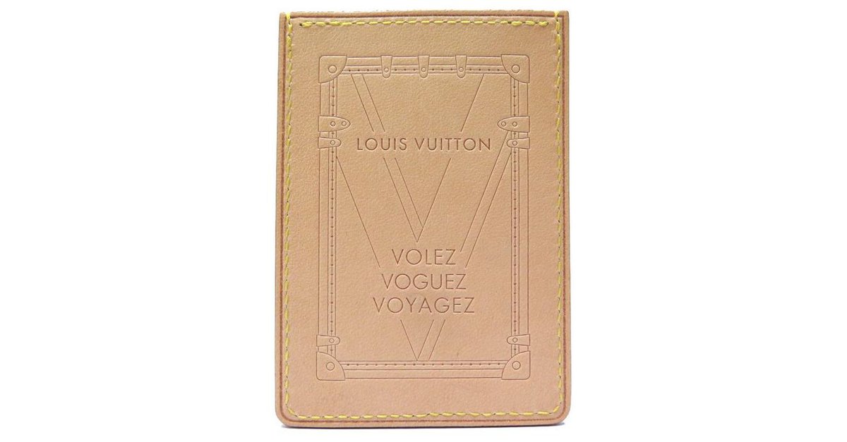 NEW LOUIS VUITTON CARD HOLDER VOLEZ VOGUEZ TRAVEL IN NATURAL