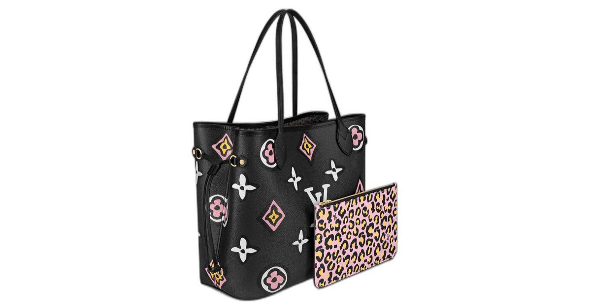Louis Vuitton Neverfull Tote MM Black Wild at Heart LIMITED ED