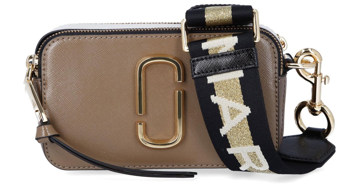 Marc Jacobs Snapshot in beige leather and printed strap ref.466764