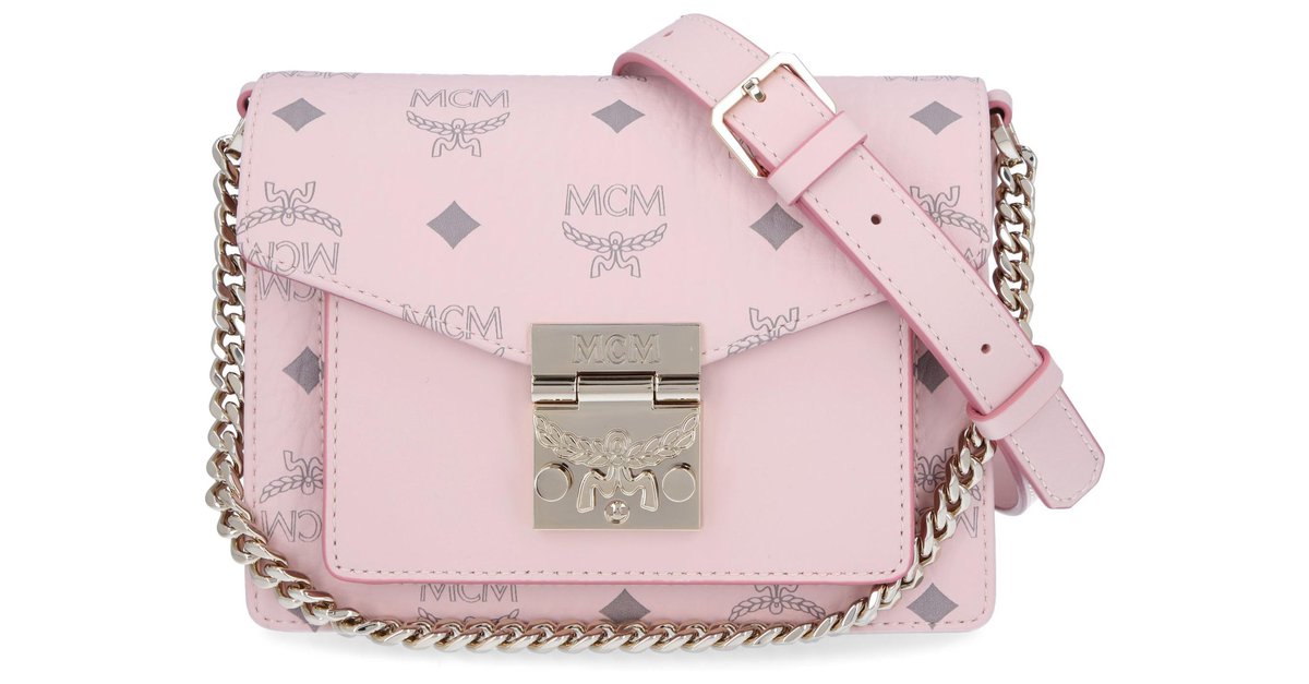 Leather crossbody bag MCM Pink in Leather - 31178253