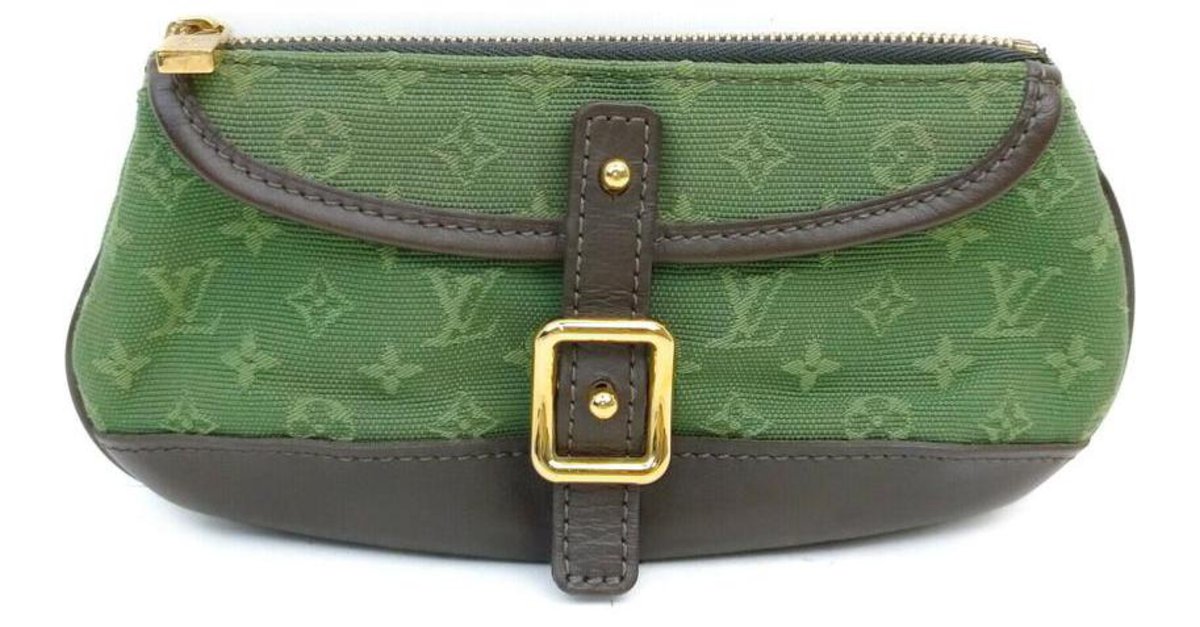 Louis Vuitton Green Khaki Monogram Mini Lin Anne Sophie Pochette Pouch  863400 at 1stDibs