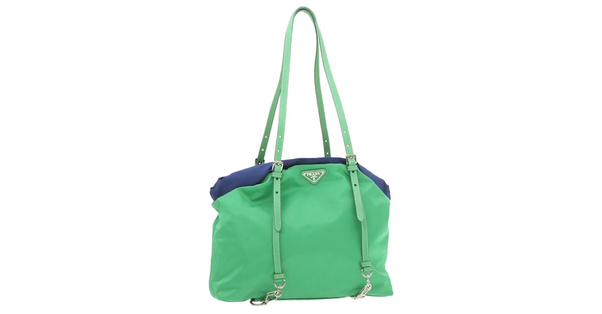 Prada Green Cinched Ruffle 2Way Tote Bag Leather Metal ref.298324 - Joli  Closet