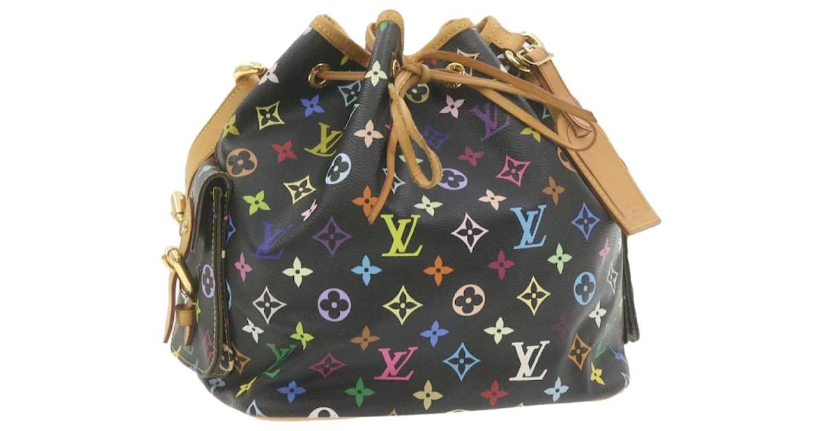 LOUIS VUITTON MONOGRAM Multicolor Petit Noe Black Tote Shoulder