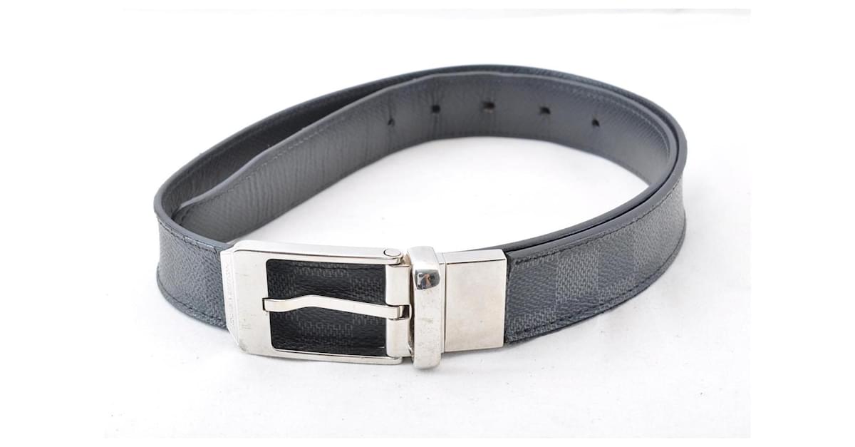 Louis Vuitton Damier Graphite Canvas M6834 Reversible Belt Black