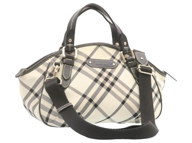 BURBERRY Blue Label Nova Check 2Way Hand Shoulder Bag Black Nylon