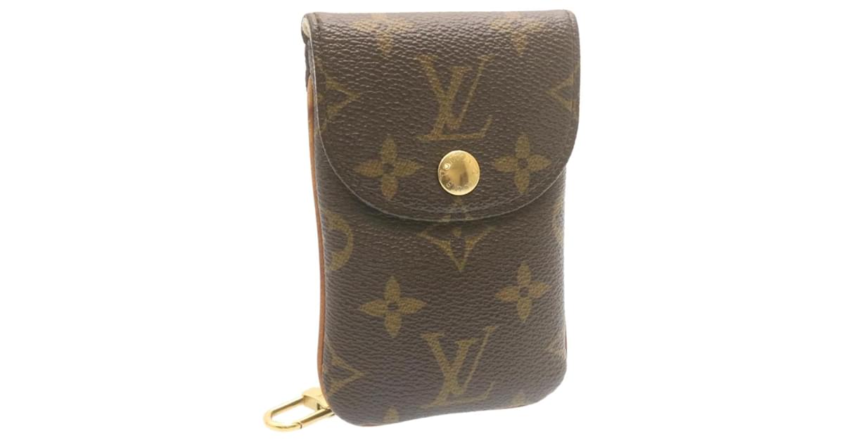 LOUIS VUITTON Monogram Etui Telephone MM M66546 Cell Phone Pouch Brown Very  Good