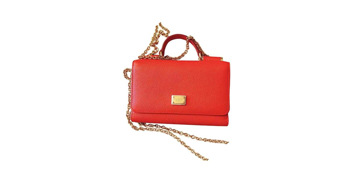 Dolce & Gabbana Dolce&Gabbana Red Mini Miss Sicily Von Wallet on Chain  Leather Pony-style calfskin ref.834882 - Joli Closet