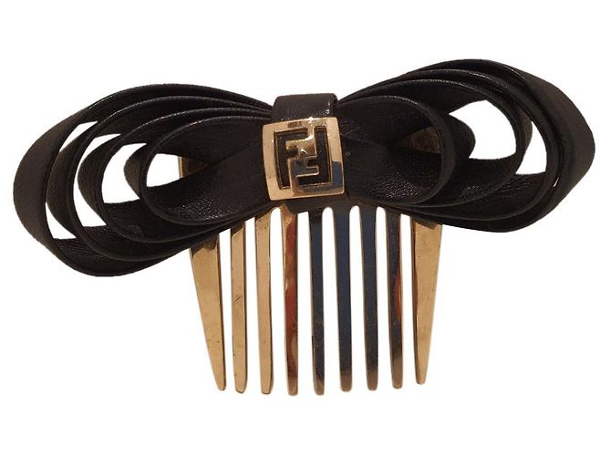 Fendi Hair accessories Black Leather ref.337585 - Joli Closet display picture 2