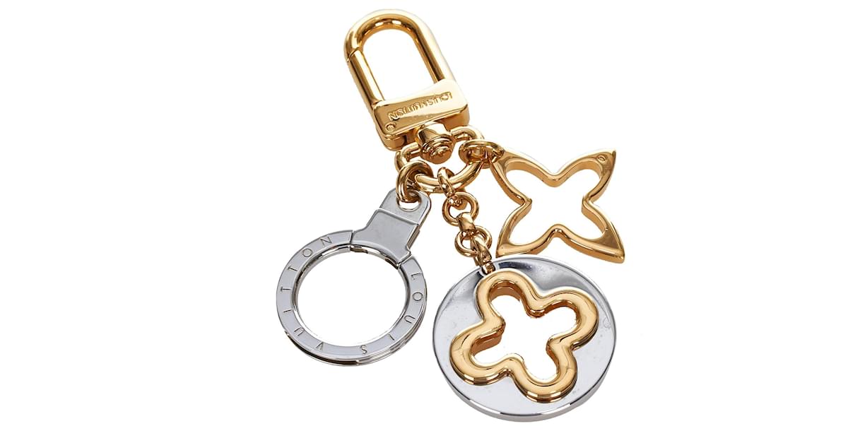 Louis Vuitton Auth Metal Gold Silver Porte Cles insolence Key Chain Bag  Charm LV