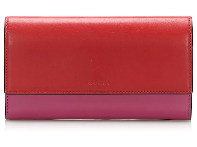 Zip around wallet with Gucci script in pink leather | GUCCI® US