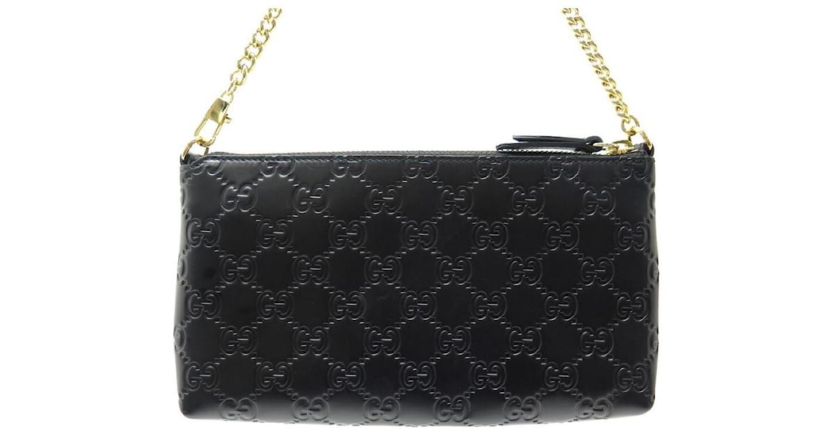 Chain - Pouch - GUCCI decoration - Leather - Guccissima - 428449