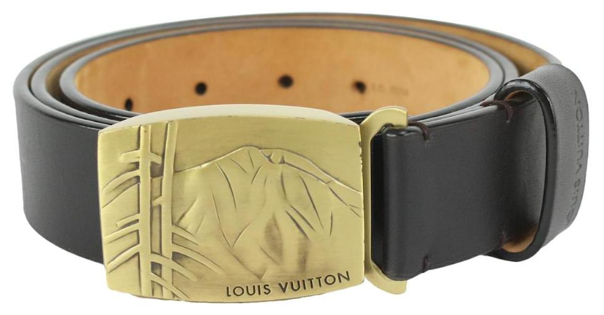 Louis Vuitton Cintura in pelle reversibile nera e dorata Nero ref