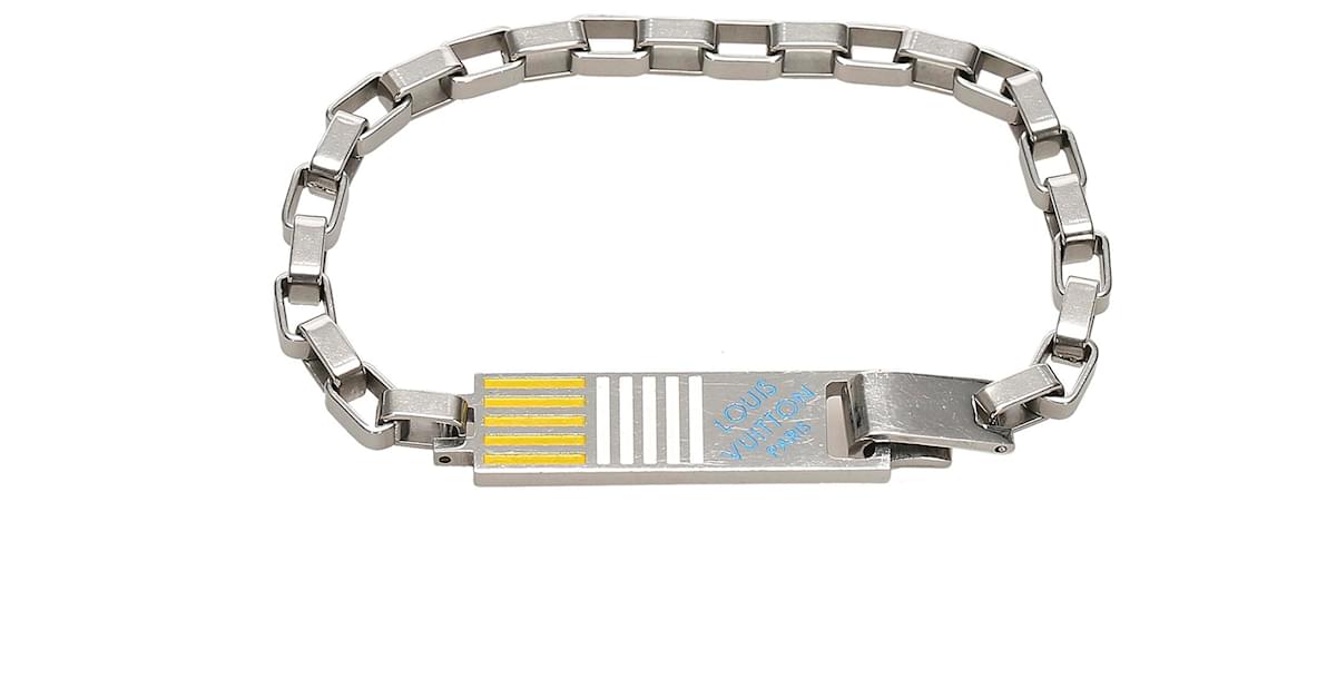 Louis Vuitton Silver Damier Chain Bracelet Silvery Multiple colors Metal  ref.342881 - Joli Closet