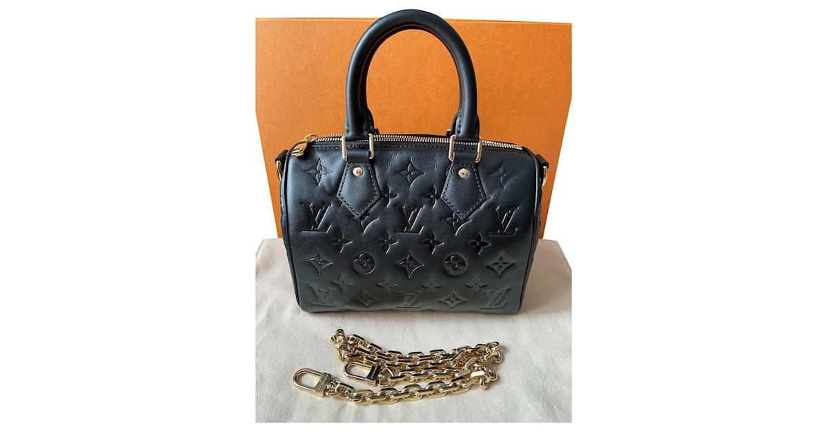 Louis Vuitton Speedy Bandouliere Bag Monogram Ink Embossed