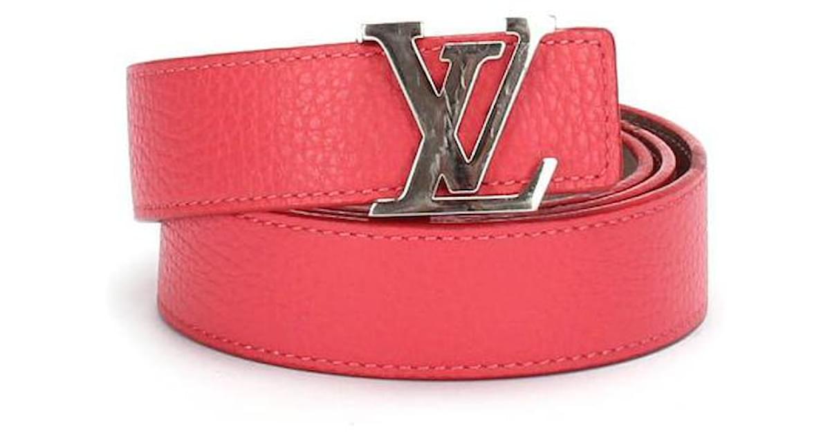 (LOUIS VUITTON) LOUIS VUITTON MP015 Monogram Senture LV Initial Louis  Vuitton x Supreme LV Initiales 40 MM Belt Belt Leather Men's, red