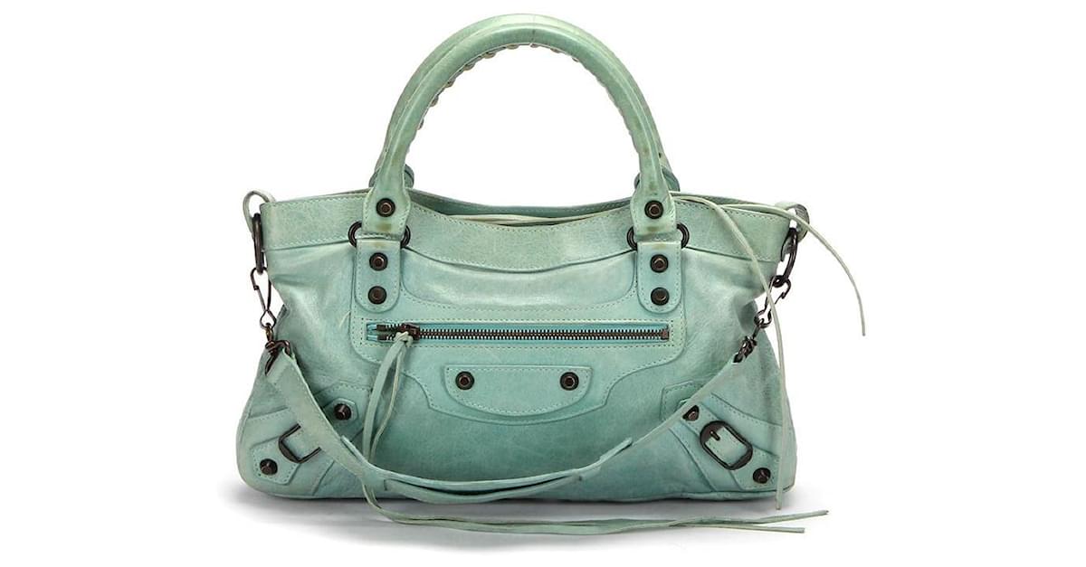 極美　BALENCIAGA THE FIRST 2WAY BAG 103208 Balenciaga the first 2 Way Shoulder Bag 103208 in Green