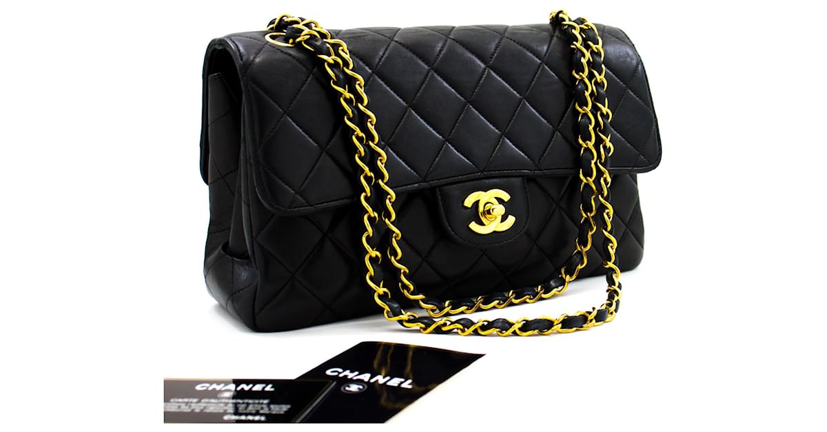 CHANEL Two Face lined Sided Flap Chain Shoulder Bag Black Quilted Leather  ref.350207