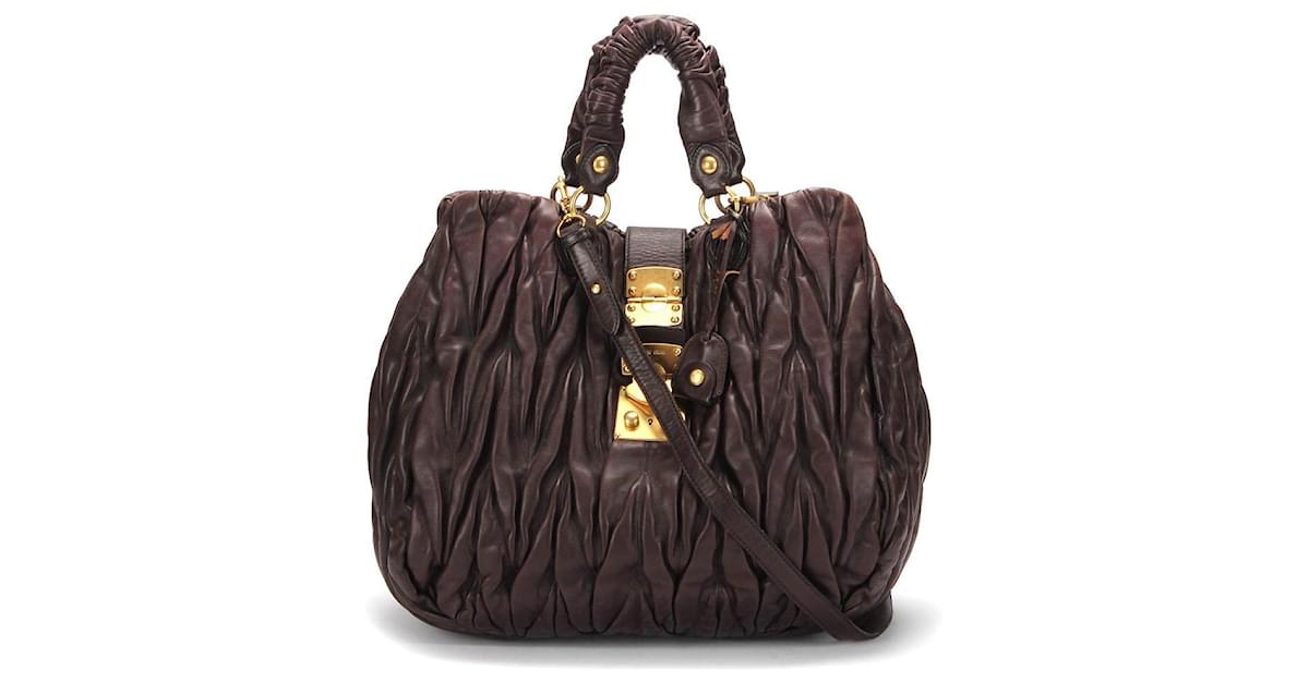 MIU MIU Handbags T. Leather Brown ref.859542 - Joli Closet