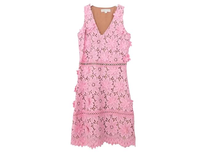 Dress Floral Lace Michael Kors Pink Lace Dress Crushed Floral Lace