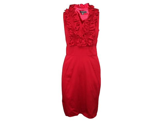 ted baker red ruffle dress Ted Baker Pink Fuschia Holiday Dress Ruffle