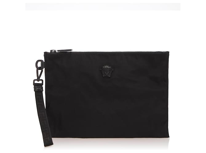 Palazzo Versace Mens Pouch Pochette Medusa Nera Versace Nero Nylon