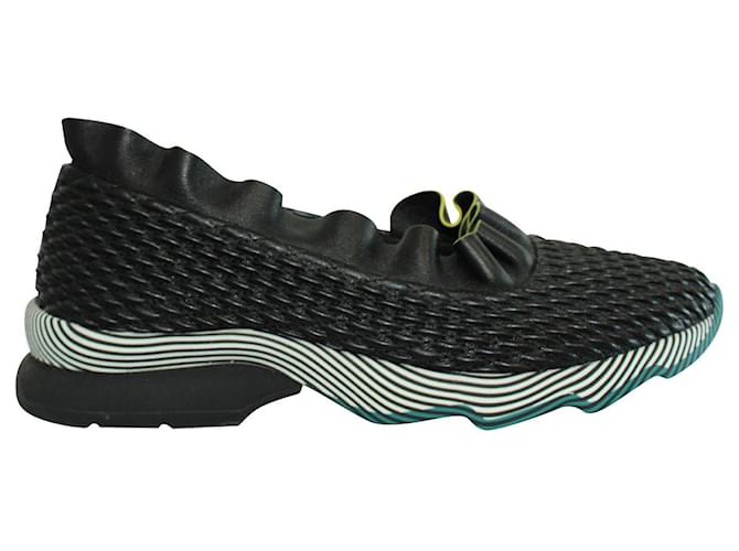 Designer Sneakers Fendi Sneakers Women Fendi Black Ruffled