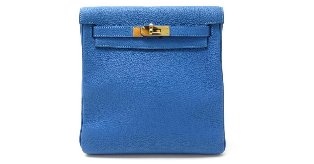 Hermès HERMES KELLY ADO II BACKPACK IN BLUE TOGO LEATHER 2019