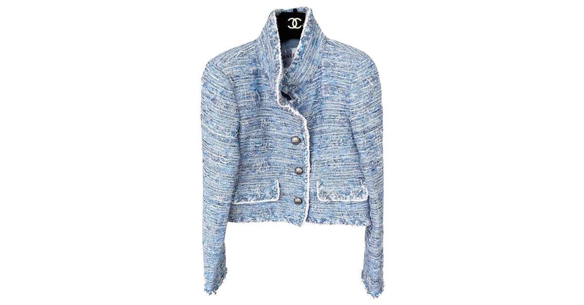 Chanel 7,8K$ new tweed jacket Blue ref.359744