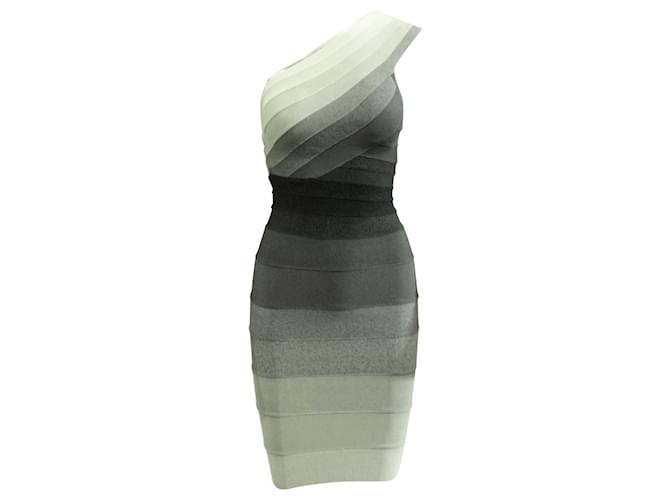 Herve Leger One Shoulder Bandage Dress Grey Rayon ref.JC360324 (Sold) -  Joli Closet