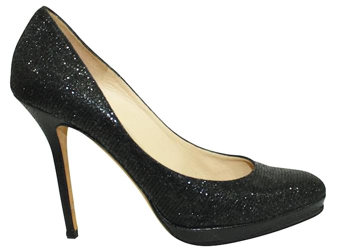 sequin pumps black