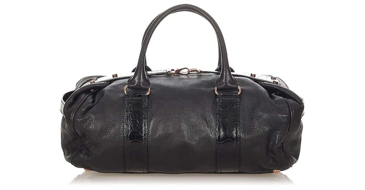 Balenciaga Black Whistle Lambskin Leather Boston Bag ref.360929 Joli Closet